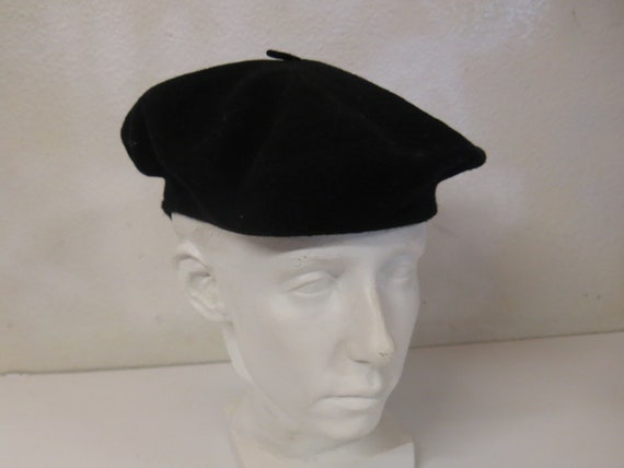 Vintage French Black Beret  Wool Beret - image 1