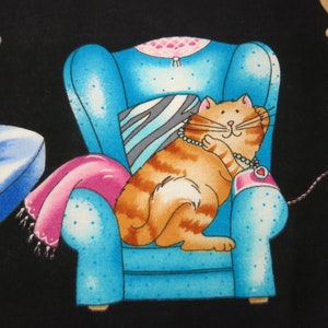 Tela de gatos Felinos Gatos de neón Timeless Treasures 2002 Gatito gordo