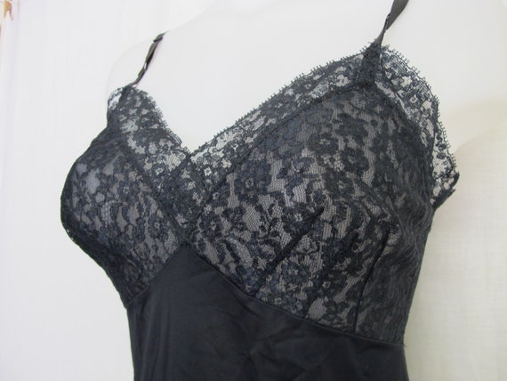 Mad Men Black Slip 1960s Slip Pin up Slip Goth Slip 36