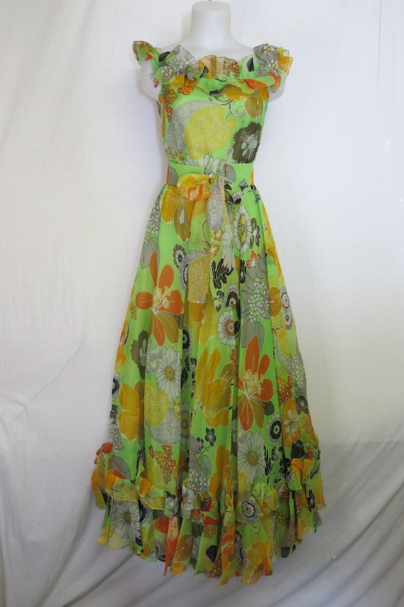 Summer Sleeveless Chiffon Dress Gown Oscar de la … - image 3