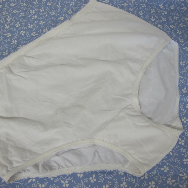 High waist Panties White Cotton Panties Vanity Fair Underpants Size 6 Panties NEW