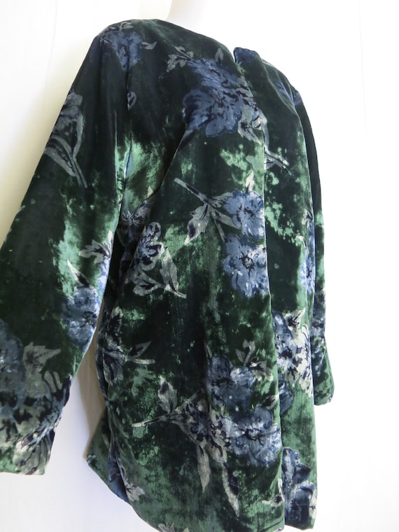 Velvet Jacket Tunic Jacket Floral Velvet Boho Jac… - image 1