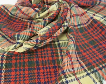 Manta de estadio de lana a cuadros rojos vintage: manta para el regazo de los años 40