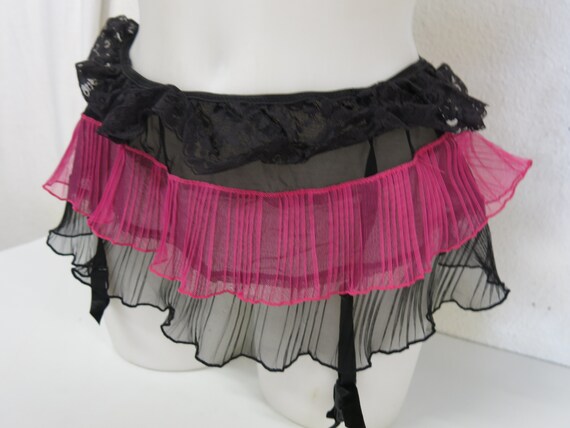Black lace garter belt skirt sale