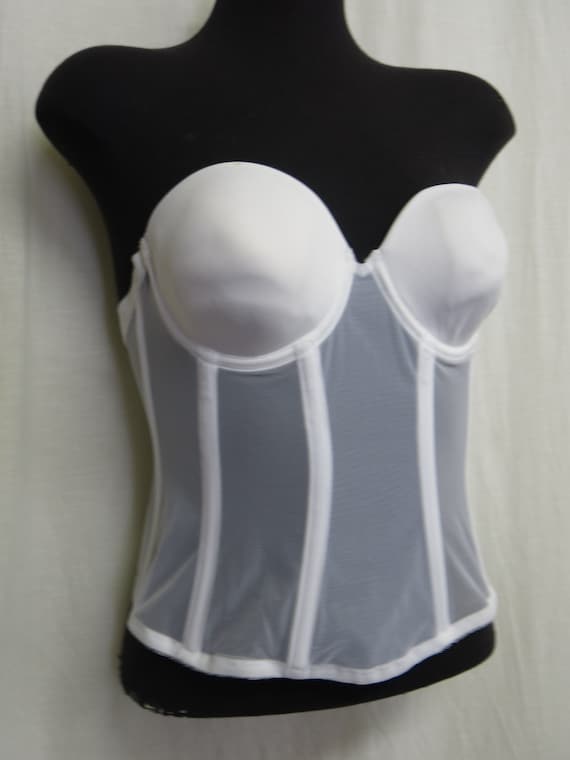 White Bustier Strapless Bra Bustier Longline Bra Smooth WACOAL NEW