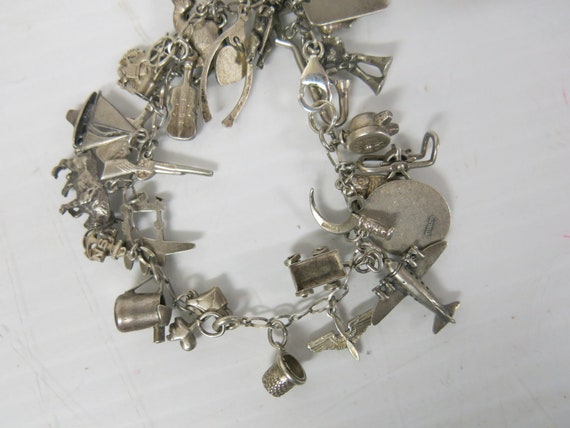 WWII Sterling Silver Charm Bracelet FDR Airplanes… - image 2