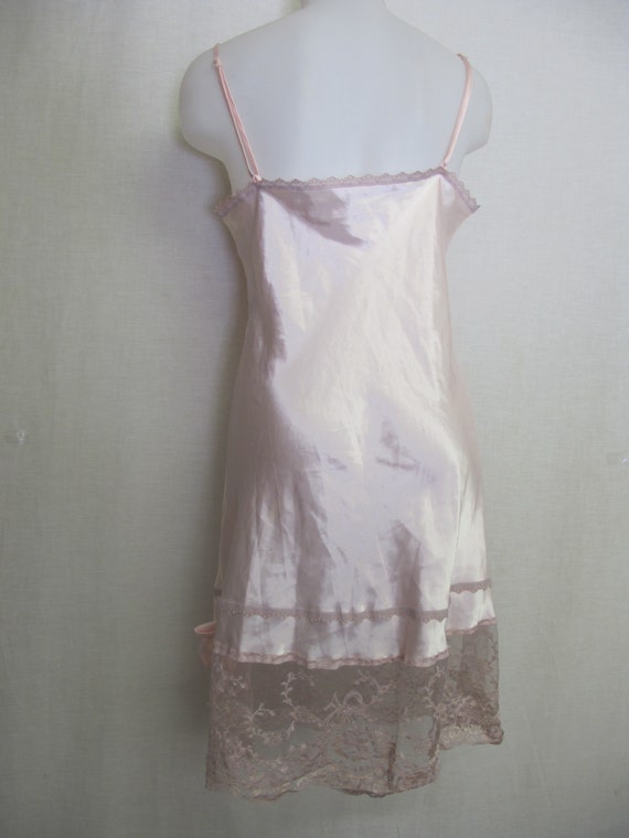 Satin Nightgown Lady Cameo Short Pink Satin Night… - image 3