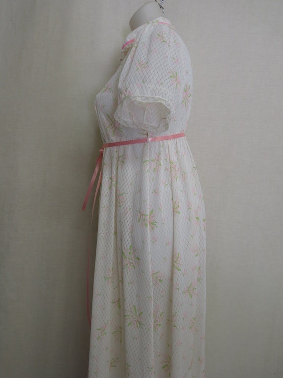 1960s Nylon Nightgown Mad Men Chiffon Nightgown F… - image 7