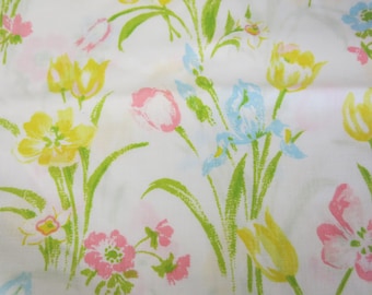 Mid Century Sheet Floral Flat Sheet Full/Double ROSES JC Penney's