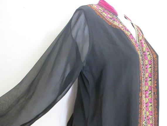 Embroidered Boho Silk Tunic Dress - image 4