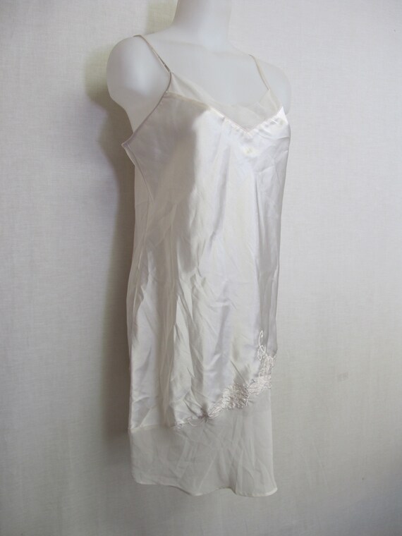 White Satin Nightgown Short Nightgown Chiffon - image 3