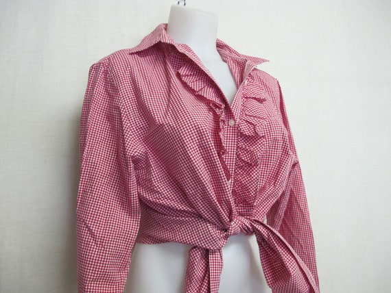 Ralph Lauren Blouse Cotton Gingham Blouse Medium … - image 4