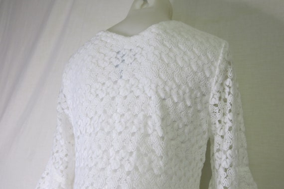 White Crochet Dress White Lace Dress Short Length… - image 8