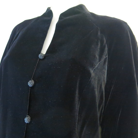 Goth Black Velvet Jacket Blazer Velvet Cropped Ve… - image 7