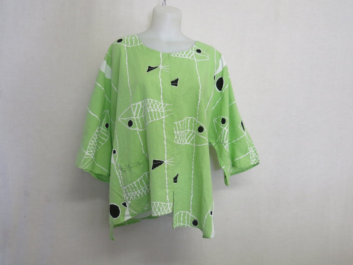 Linen Blouse Cropped Linen Blouse Lime Green Plus Size | Etsy