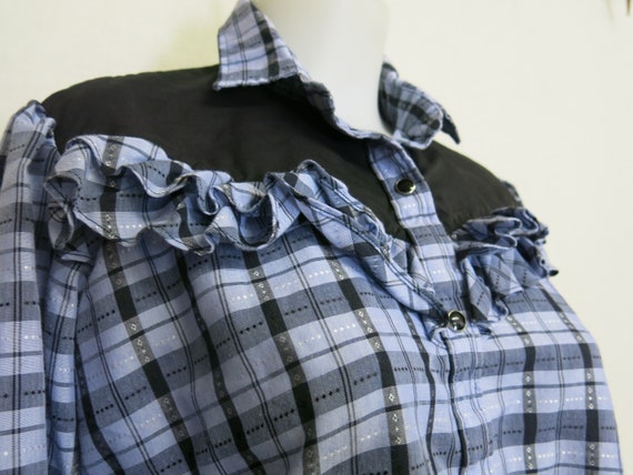 Cowgirl Blouse H Bar C Shirt Plaid Shirt Western … - image 1