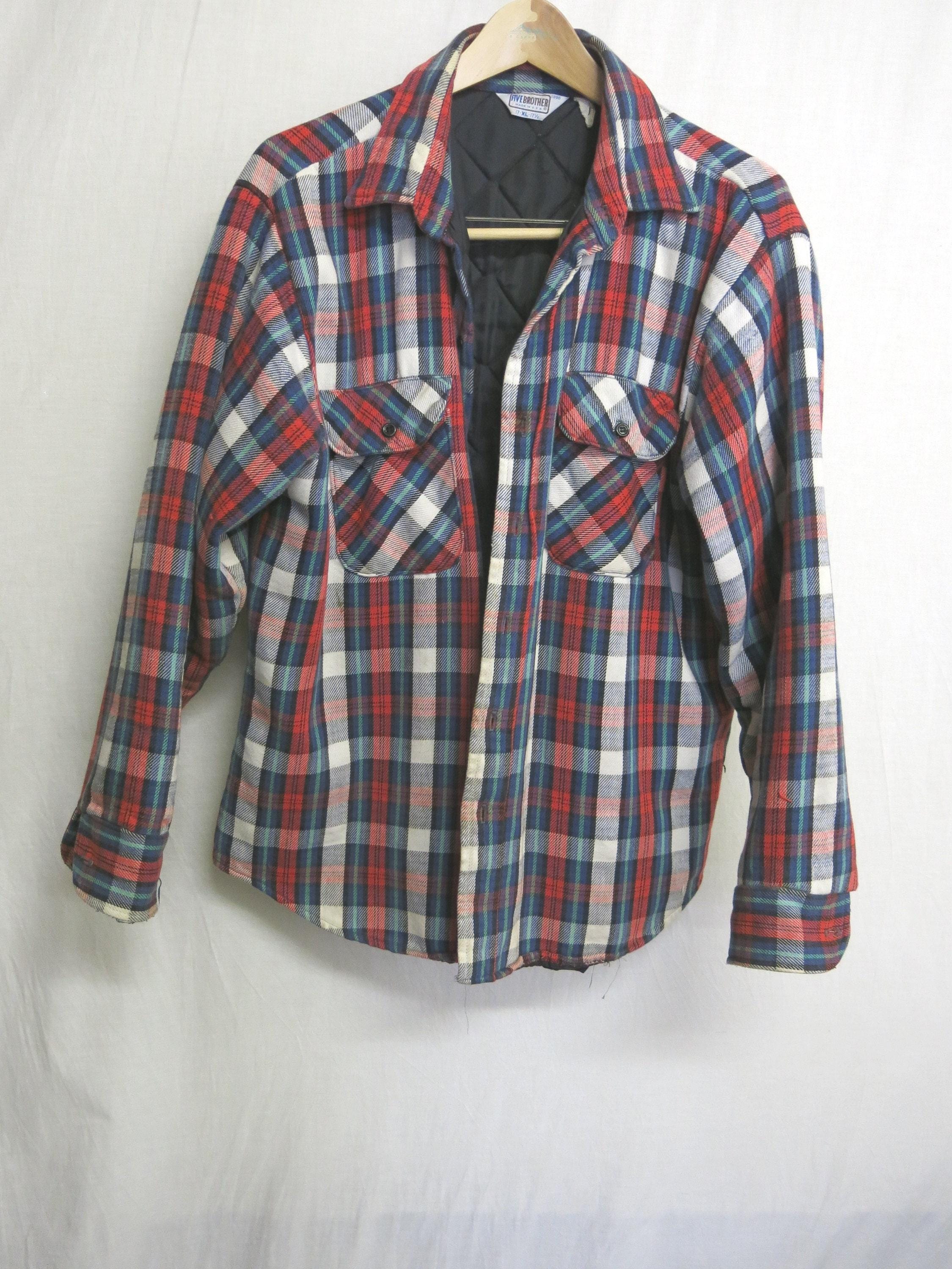 Vintage Five Brother Quilted Flannel Shirt: Lumberjack Plaid XL - Etsy