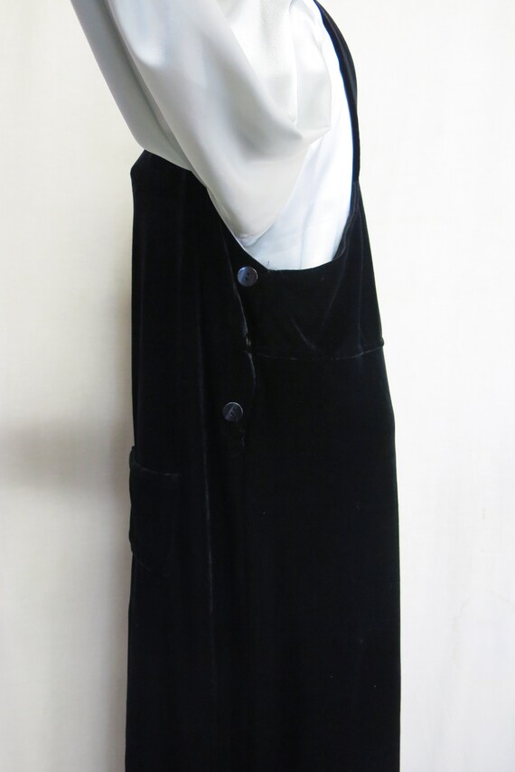Black Velvet Maxi Dress Jumper Long Dress Goth Dr… - image 6