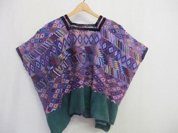 Huipil Blouse Mexican Poncho Guatemalan Poncho Hui