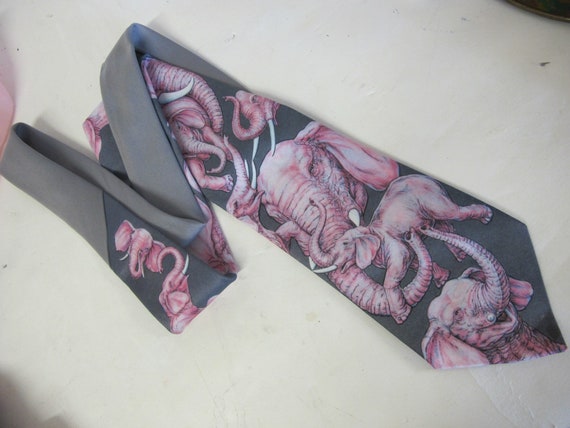 Elephant Necktie Ralph Marlin Pink Elephants