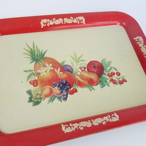 Metal Tray Fruit Painted Red Metal Tray TV Tray