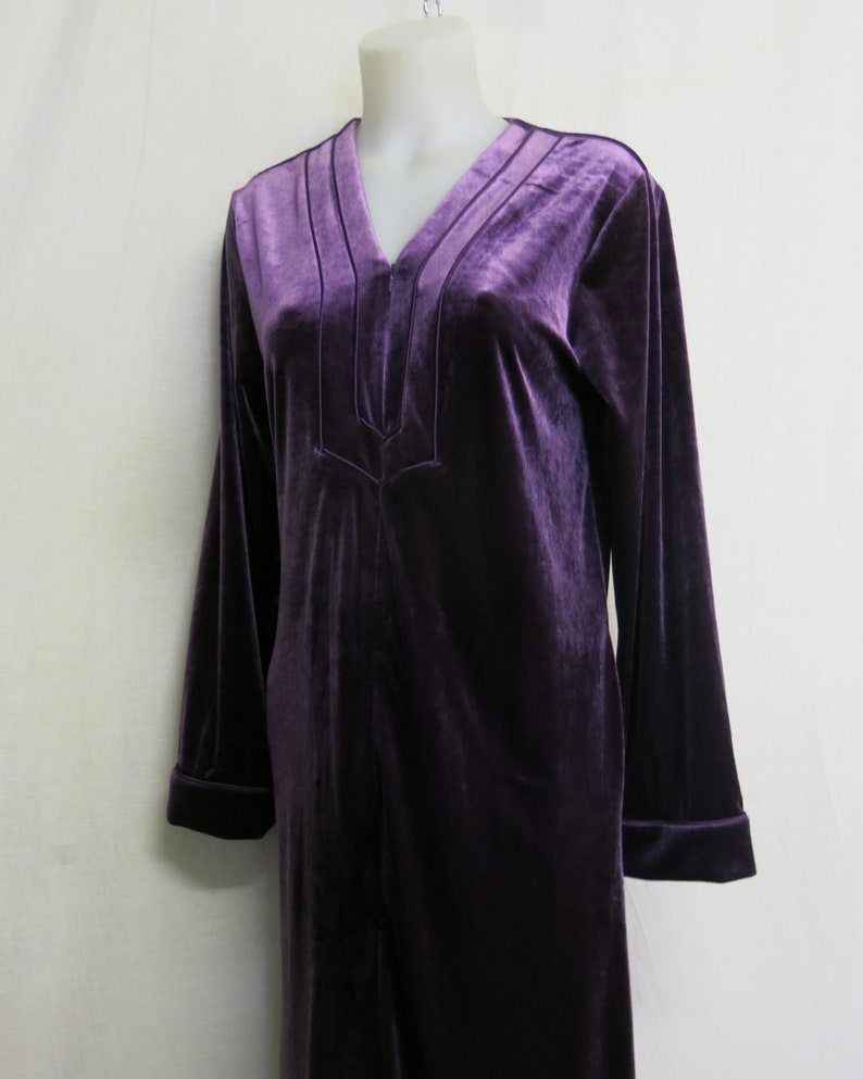 Velvet Zip Robe Velvet Robe Front Zip Robe SMALL Plush Kaftan Oscar De La Renta ...