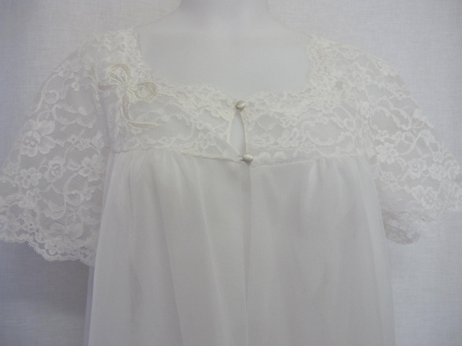 White Lace Peignoir Sheer White Robe 1960s Robe Bridal - Etsy
