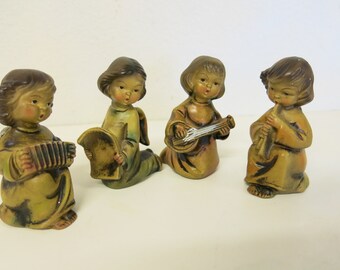 Mid Century Angels Figurines: Made in Japan Paper Mache Set