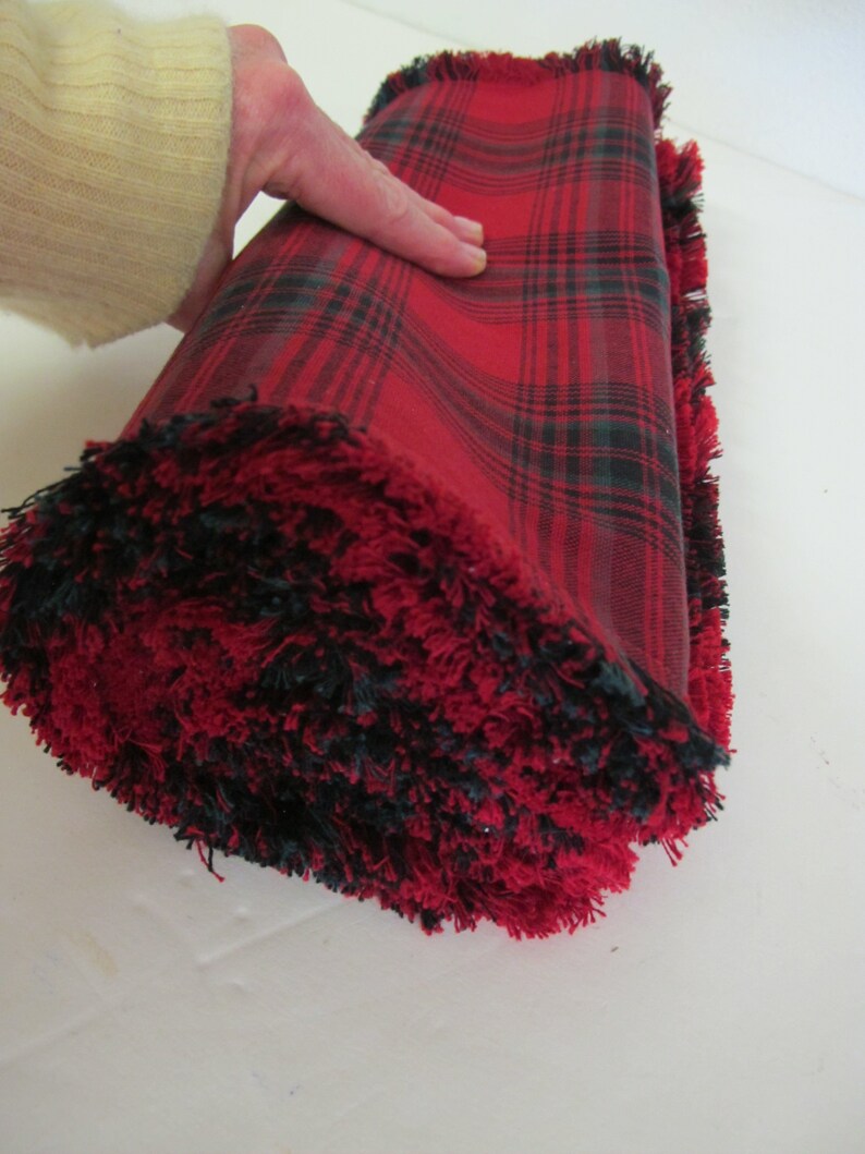 Red Plaid Placemats Woven Cotton Fringe Placemats Placemats Etsy