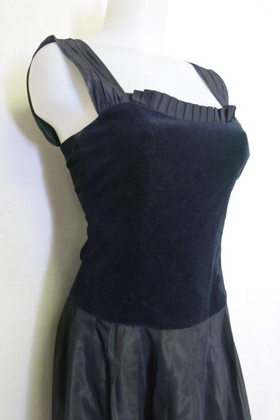 Lanz Dress Black Taffeta and Velvet Party Dress - image 2