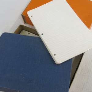 Blue Cloth Canvas Binder 3 Ring Binder and Paper