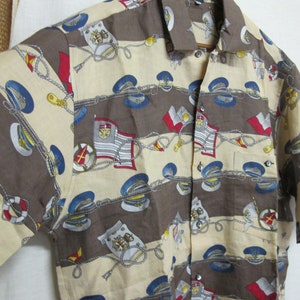 Resort Shirt Paris Designer French Designer Summer Shirt Linen Shirt Nautical LONGCHAMP