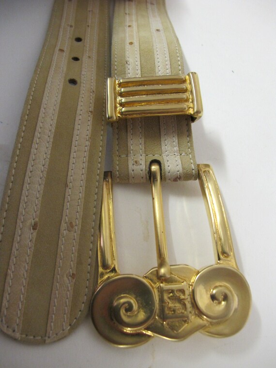 Escada Belt Wide Mod Belt Gold Designer Belt Etru… - image 2