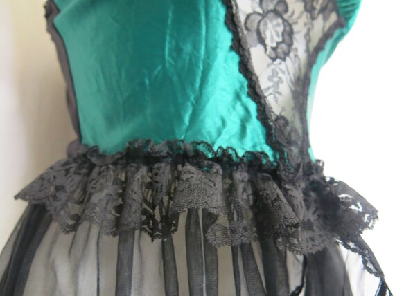 Sheer Nightgown Burlesque Style 1970's Nylon Nigh… - image 5