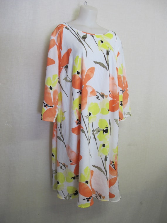 Summer Tent Dress Floral Chiffon Dress Resort Coverup Large/xl