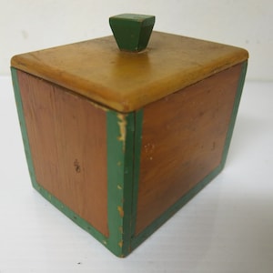 Handmade Art Deco Wood Box Dresser Box  Jewelry Box Artisan Wood Box Tramp Art