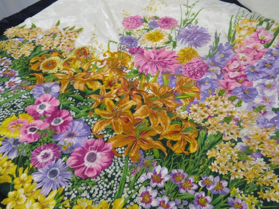 Vintage Silk Scarf Floral Scarf 1970's Spring Sum… - image 4