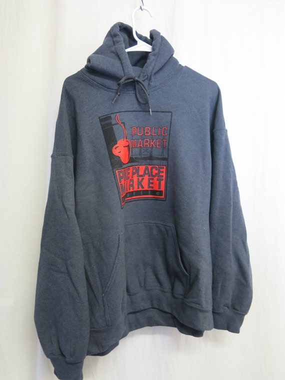 Pike Place Market Seattle Hoodie Sweatshirt XLarge