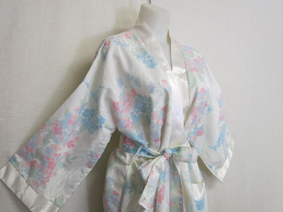 Kimono Robe Floral Satin Robe Satin Robe New with… - image 1