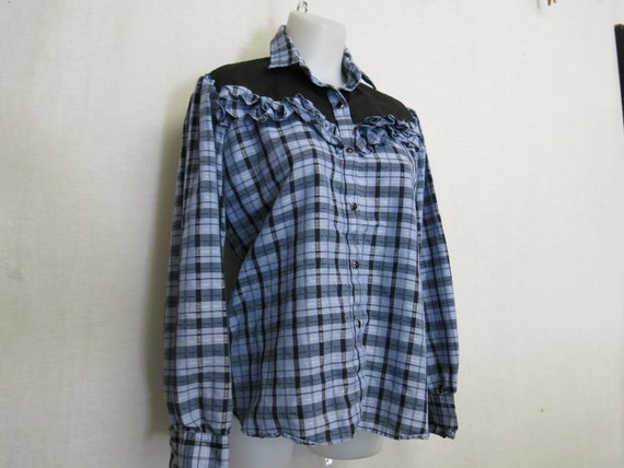 Cowgirl Blouse H Bar C Shirt Plaid Shirt Western … - image 2