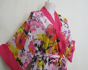 Chiffon Robe  Kimono Robe Plus Size Kimono Robe XL