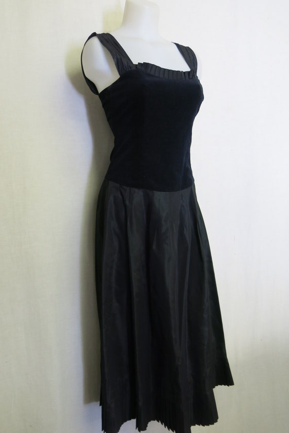 Lanz Dress Black Taffeta and Velvet Party Dress - image 1