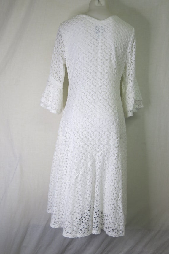 White Crochet Dress White Lace Dress Short Length… - image 7