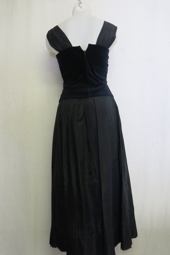 Lanz Dress Black Taffeta and Velvet Party Dress - image 4