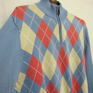 Argyle Pullover Sweater Brooks Brothers Retro Sweater Zipper Pima Cotton image 3