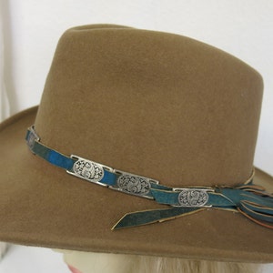 Vintage Cowboy Hat Brown Wool Cowboy Art Deco Hat Band XL