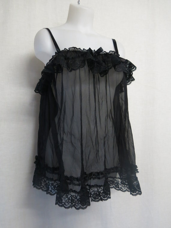 Black Lace Baby Doll Victoria's Secret Nightgown … - image 3