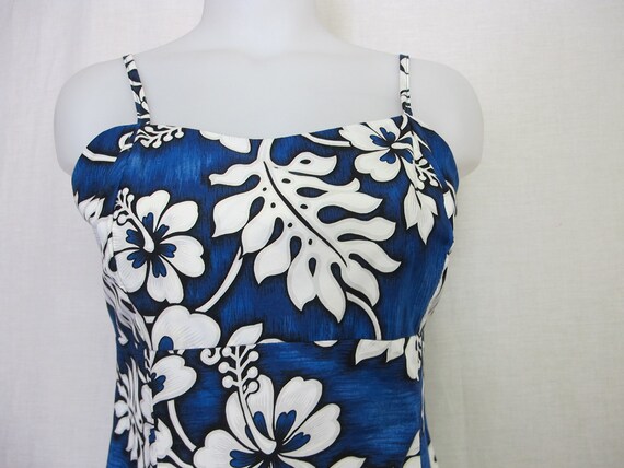 Hawaiian Dress Mod Floral Dress 1980s Summer Cott… - image 4