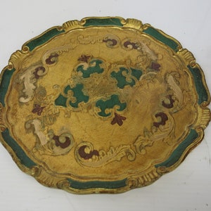 Italian Tray Florentine Gold Tray Painted Tray Italy Mid Century Hollywood Regency Decor