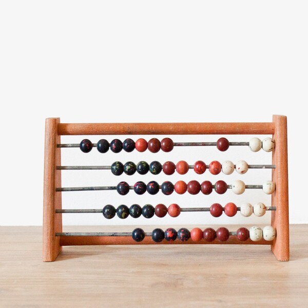 Old little french wooden beads Abacus - Antique french school decor - Kids bedroom decor